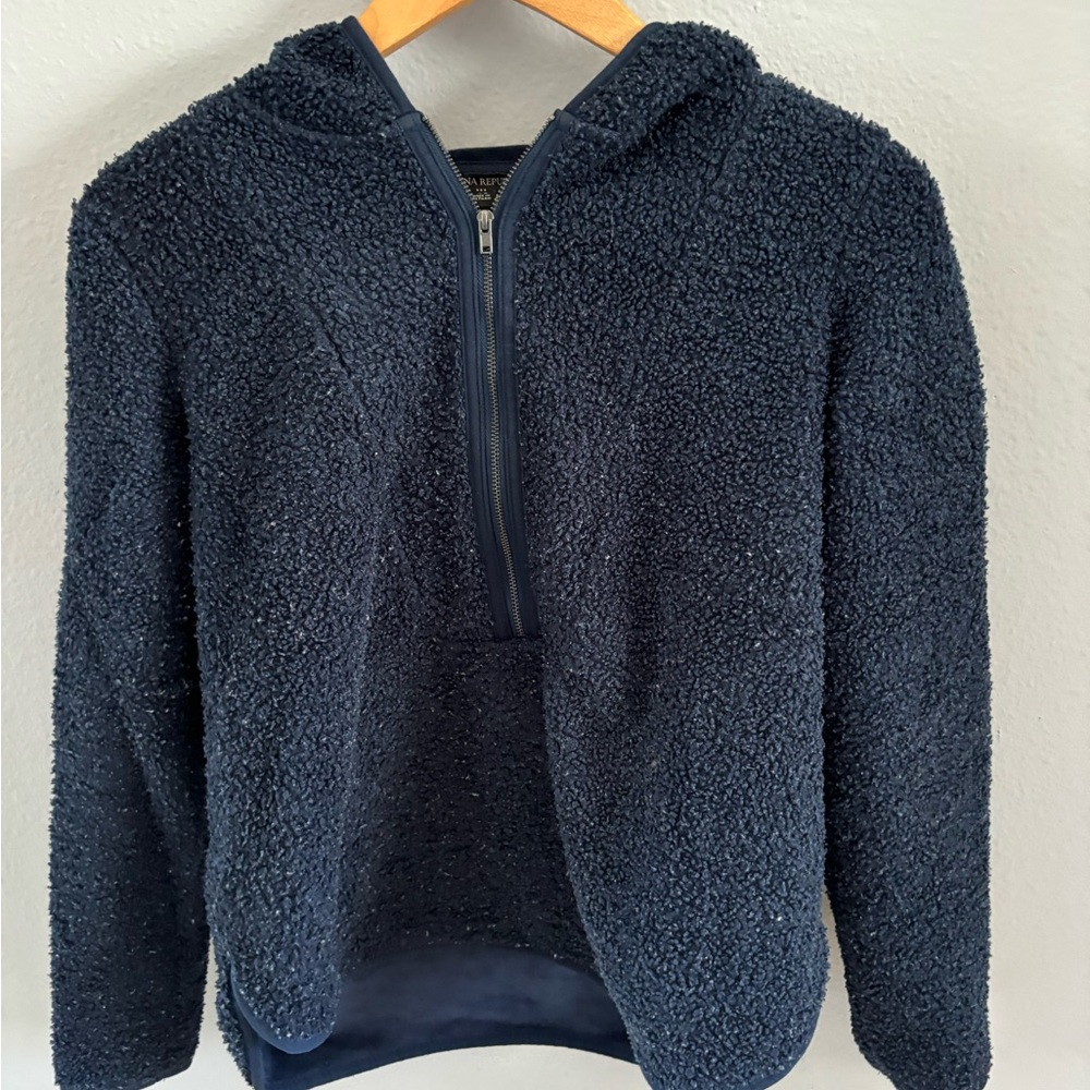 Sweater hoodie navy half zip